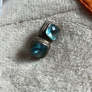Blue topaz sterling earrings. Not clip ons. For pierced ears